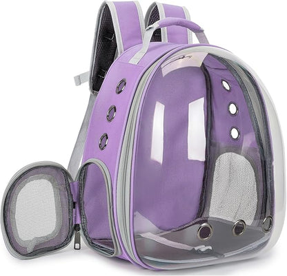 Cat Bubble Backpack Carrier for Small Medium Dogs Cats Carrying Bag, Airline Approved Pet Travel Carrying Bag Dog Hiking Walking Outdoor Backpack (Purple)