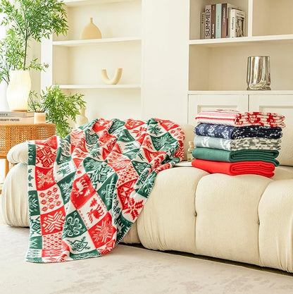 Fleece Throw Blankets Bulk Fleece Blankets for Christmas Wholesale Lightweight Warm Soft for Pet Bed Sofa Couch Office All Seasons Assorted 50x60 Inches Pack of 6