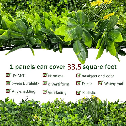 Artificial Plant Wall Roll: 40X120 in (33.5 sqft) UV-Anti Ivy Privacy Fence Screen Faux Greenery Panels Backdrop Boxwood Ivy Vine Leaf Hedge Fence for Indoor Outdoor Green Decor
