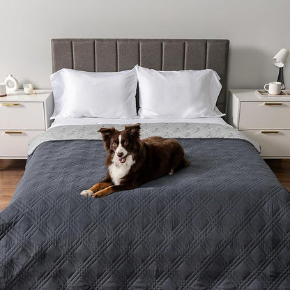 PetAmi Waterproof Couch Cover for Dogs, Waterproof Pet Blanket, Reversible Furniture Cover Sofa Protector for Pet Cat Bed, Washable Waterproof Blanket Dog Cover for Couch Seat, 102x82 Gray