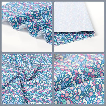 ARING PET Easter Dog Bandanas, Blue Rabbit Egg Pet Bandana Scarf Triangle Bibs for Puppy Small Medium Large Boy Girl Dogs Cats-L