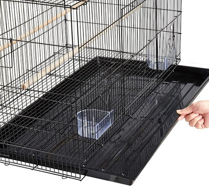 Yaheetech 30‘’ Flight Bird Cage Stackable Design for Small and Medium Birds with Slide Out Tray and Bottom Grate Budgies Cockatiels Lovebirds Canaries Parakeet Cage