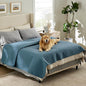 Bedsure 100% Waterproof Bed Cover for Dogs Washable - Non Slip Waterproof Dog Blanket for Bed, Lightweight Furniture Protector Durable for Pet Cat Puppy with Non-Slip Bottom, Blue, 82x102IN