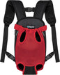 PetAmi Dog Carrier Backpack, Adjustable Dog Pet Cat Front Carrier Backpack | Ventilated Dog Chest Carrier for Hiking Camping Travel, Sling Bag for Small Medium Dog Cat Puppies, Large, 12-16 lbs, Red