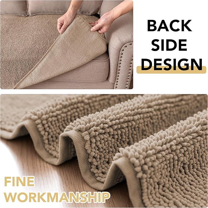 H.VERSAILTEX Non Slip Pet Couch Cover Chenille Dog Bed Protector Thick Soft Sofa Slipcover Pet Friendly Washable Couch Cushion Covers for Pets (40" x 50", Sand)
