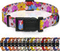 Dog Collar, Pink Floral Boys Girls Puppy Collar for Small Medium Large Dogs, Adjustable Soft Floral Pet Collar with Safety Buckle for Male Females(Pink Floral, M)