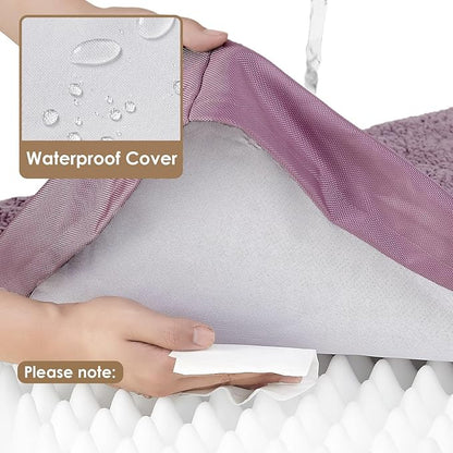 EHEYCIGA Orthopedic Dog Beds for Large Dogs with Removable Washable Cover for Crate, Fog Purple, 35x23