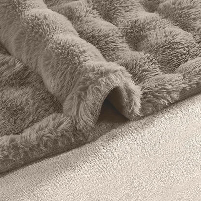 Modern Threads Water-Resistant Faux Rabbit Fur Pet Blanket for Dogs & Cats – Ultra-Soft Couch, Bed & Crate Protector, 40x50 Brown