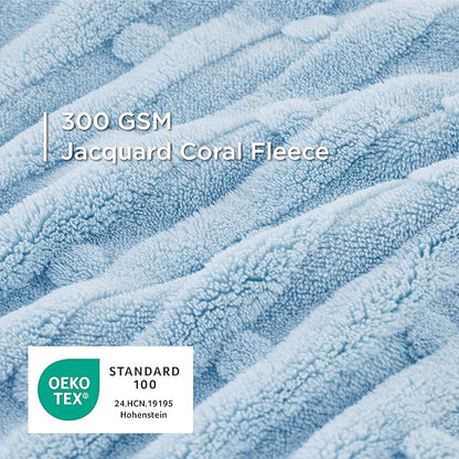 Bedsure Dog Blanket for Large Dogs Washable - Fluffy Fuzzy Puppy Cat Blanket with Premium 300GSM Coral Fleece Soft for Pet Kitten Doggy, Blue, 40x50IN