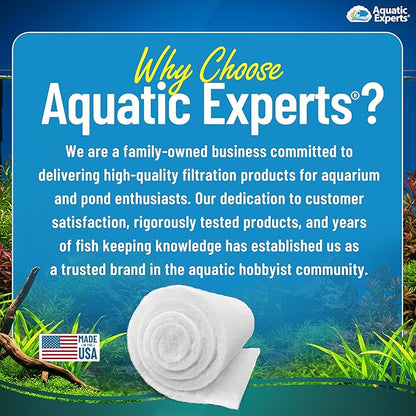 Aquatic Experts Aquarium Filter Floss for Fish Tank Filters - FilterFirst Aquarium Filter Pad - Media Roll for Crystal Clear Water, 3/4" - 1" Thick (24 Inch Wide, 72 Inch Long)