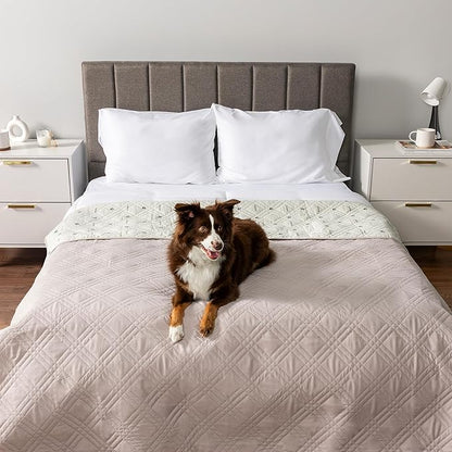 PetAmi Waterproof Dog Bed Cover, Reversible Furniture Protector for Cats & Dogs, Washable Blanket for Couch Seat, 102x82 Beige