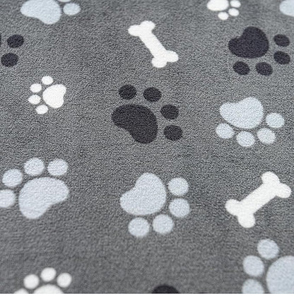 Dog Blanket Paw Bone Pattern 1 Pack 2 Super Soft Warm Flannel Sofa Cover Car Bed Protector, Urine Proof Washable Outdoor Pet Blanket for Puppy Large Dogs & Cats,40"*30" Grey