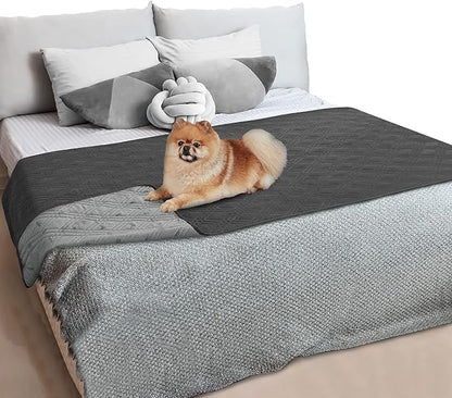 PetAmi Waterproof Couch Cover for Dogs, Reversible Furniture Cover Sofa Protector for Pet Cat Bed, Washable Blanket Dog Cover for Couch Seat, 52x82 Gray
