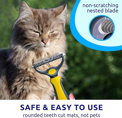 Pat Your Pet Deshedding Dog Brush For Shedding – Cat Brushes For Indoor Cats, Double-Sided Cat Brush Deshedding & Grooming Tool For Long Haired And Short Haired Dogs, Skin-Friendly