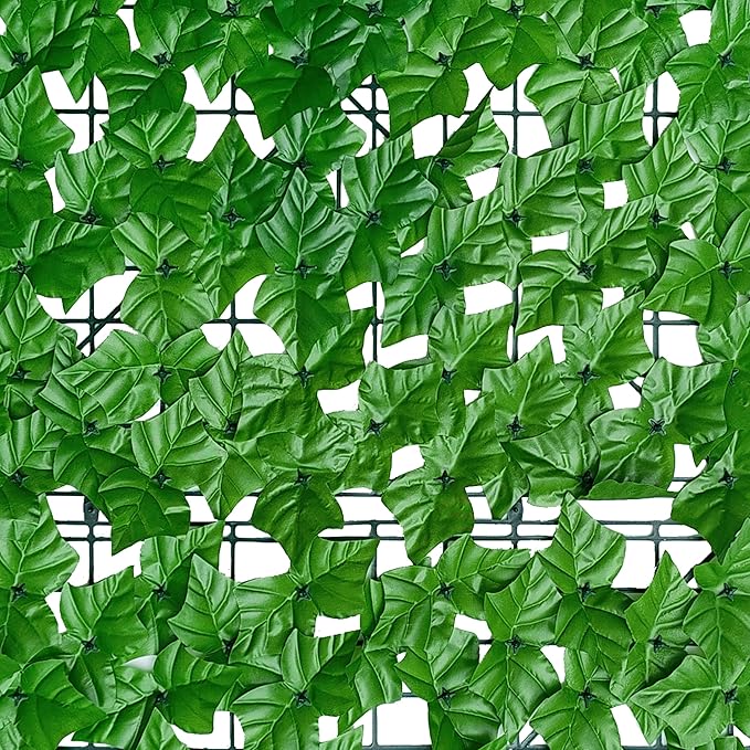 Artificial Ivy Privacy Fence Wall Screen: 72 X144 in UV-Anti Faux Greenery Backdrop Ivy Vine Leaf Hedges Fence Panels for Patio, Balcony, Garden, Backyard Indoor Outdoor Light Green Decor