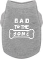 Discover Cozy Cotton Canine Wear: Soft, Lightweight, and Breathable Dog Shirt Vest with Eye-Catching Graphics(Bad to The Bone), Keeping Your Furry Friend Warm and Comfy! Grey XXS