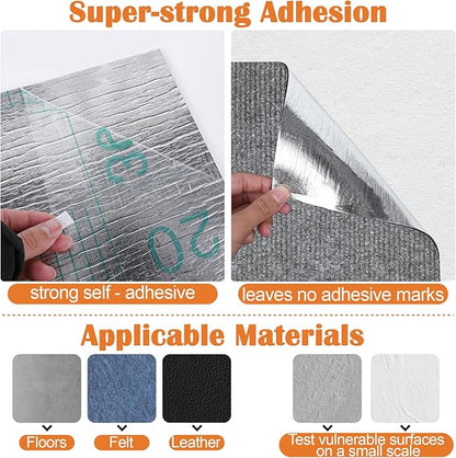 Cat Scratch Furniture Protector - 100" x 13.8" Trimmable Self-Adhesive Cats Claws Scratch Pads, DIY Cat Climbing Couch Protector for Scratch Post Cat Tree Replacement Indoor (Light Gray)
