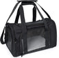 Mile High Life | Outdoor Travel Pet Carrier | Kitty Puppy Cat Carriers | Collapsible Dog Carrier for Small Medium Dogs | Cat Crates w Breathable Mesh with Soft-Sided (Black, Medium)