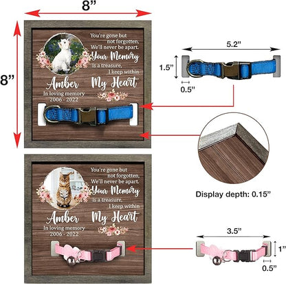 Personalized Pet Loss Gifts Dog Picture Collar Frame Pet Remembrance Memorial Memorial Frames for Pictures Sympathy Gifts Keepsake BereavementFunerary Decor Wall