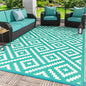 GENIMO Outdoor Rug for Patio Clearance, 6'x9' Waterproof Camping Mat, Reversible Plastic Straw Rugs for RV, Camper, Balcony, Backyard, Picnic, Deck (Lake Green & Beige White)