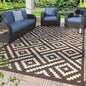 GENIMO 5x8 Outdoor Rug Waterproof, Reversible Mats, Outdoor Area Rug, Plastic Outside Carpet, Geometric Rv Mat for Patio Camping Rv Picnic Backyard Deck Balcony Porch Beach Trailer (Coffee&Beige)