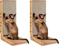 EHEYCIGA Cardboard Cat Scratcher for Indoor Cats, 26.8 Inch L Shaped Vertical Cat Scratching Board with Ball Cat Toy, Large Cat Scratcher Pad, Brown (Pack of 2)