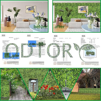 Artificial Plant Wall Roll: 60 X 120 in (50 sqft) UV-Anti Ivy Privacy Fence Screen Faux Greenery Panels Backdrop Boxwood Ivy Vine Leaf Hedge for Indoor Outdoor Green Decor