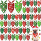 Weewooday 50 Pcs Christmas Bandanas for Dogs Xmas Bandanas Bulk with Santa Snowflake Candy Cane Soft Bibs Adjustable Triangle Doggie Scarf for Small Medium Large Pet (25.6 x 17.7 x 17.7 Inch)