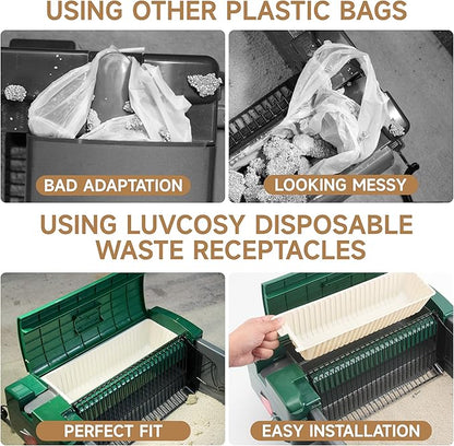 30Pcs Disposable Waste Receptacles Compatible with Pet Zone Semi-Automatic Cat Litter Box, Disposable Cat Litter Receptacles, Cornstarch Material, Kitty Litter Tray (Machine NOT Included)