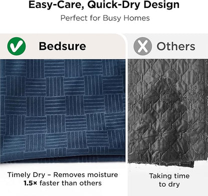 Bedsure Waterproof Couch Cover for Dogs Washable - Waterproof Blanket for Couch Sofa Cozy, Lightweight Furniture Protector for Pet Cat Quick Drying Puppy, Navy, 30x70IN