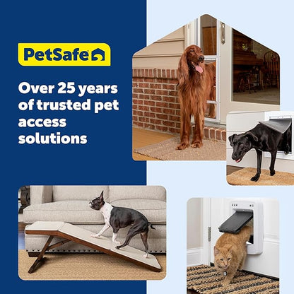 PetSafe Sliding Glass Pet Door - No-Cut DIY Install Doggy Door for Renters - Aluminum Frame - Adjustable Height 75 7/8" to 80 11/16" - Ideal for Large Dogs Up to 100 lb - White