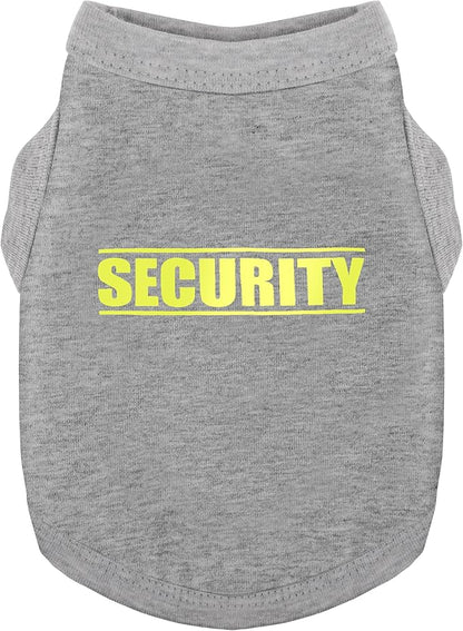 Discover Cozy Cotton Canine Wear: Soft, Lightweight, and Breathable Dog Shirt Vest with Eye-Catching Graphics(Security), Keeping Your Furry Friend Warm and Comfy! Grey M