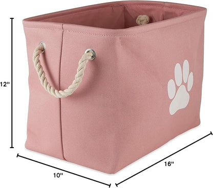 Bone Dry Pet Storage Collection Collapsible Bin, Rose, Medium Rectangle