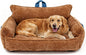Orthopedic Dog Bed with Memory Foam, Washable Plush Pet Bed for Small, Medium & Large Dogs, Cozy Bolster Crate Dog Bed for Joint Support & Comfort.(Orange)