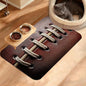 Football Texture Feeding Mat,Laces Stripes Absorbent Quick-Dry Cat Dog Food and Water Bowl Mats,Non-Slip Rubber Backing Mat,Cat Dog Accessories Supplies 16" x 24"