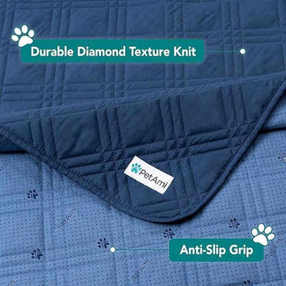 PetAmi Waterproof Couch Cover for Dogs, Reversible Furniture Cover Sofa Protector for Pet Cat Bed, Washable Blanket Dog Cover for Couch Seat, 68x82 Blue