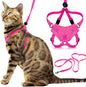 Houdini™ Escape Proof Cat Harness and Leash Set by OutdoorBengal – Tactical Vest for Walking – Comfy, Adjustable and Lightweight - Houdini Cat Harness Escape Proof for Cats + Cat Leash (Pink, M)