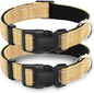 2 Pack Reflective Dog Collar with Safety Locking Buckle, Adjustable Soft Breathable Comfortable Nylon Pet Collar for Small, Medium and Large Dogs, Brown, M