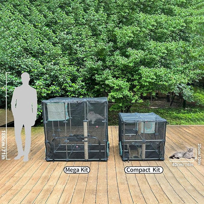 INTURN Catio Outdoor Cat Enclosure,Compact Kit for Outdoor and Indoor(Compact Kit)