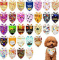 30 Pack Halloween Thanksgiving Dog Bandanas Bulk Stitch Dog Bandanas Small Dogs Polyester Scarves Puppy Cats Breed Party Grooming S