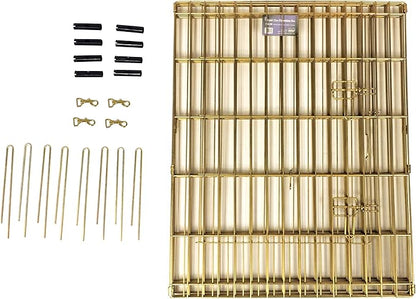 MidWest Homes for Pets Folding Metal Puppy / Dog Exercise Pen, Indoor/Outdoor Playpen with Door, 16 Sq Feet of Play Space, 24-Inches Tall, Gold Zinc