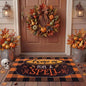 Tinideya 2 Pcs Halloween Door Mat Come in for A Spell Welcome Non Slip Coir Mats Funny Black Orange Buffalo Plaid Floor Layering Doormats Seasonal for Front Porch Entryway Decor(Come in for A Spell)