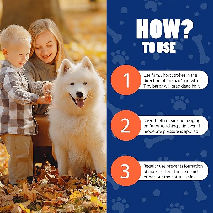 EasyGroomer Deshedding Brush for Dogs & Cats – Undercoat Grooming Tool for Short & Long Hair, Removes Loose Fur & Dirt, Reduces Shedding for Small & Large Pets, Red