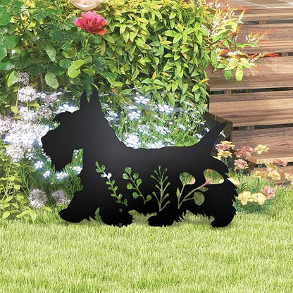 Dog Garden Stake - Unique Gift for Dog Lovers, Black Metal Outdoor Decor, Durable Yard Art Statue (Scottish Terrier)