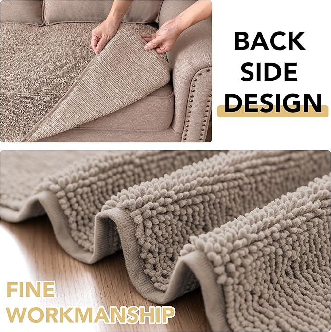 H.VERSAILTEX Non Slip Pet Couch Cover Chenille Dog Bed Protector Thick Soft Sofa Slipcover Pet Friendly Washable Couch Cushion Covers for Pets (68" x 82", Taupe)