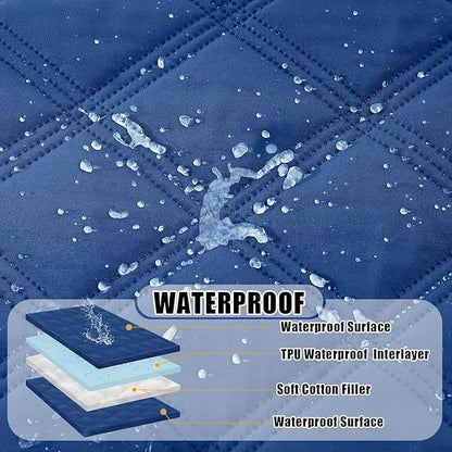 Smiry Waterproof Dog Bed Cover Blanket 30x53, Soft Reversible Pet Blanket, Washable Leakproof Cats Dogs Couch Cover for Sofa, Couch, Furniture, Navy/Navy