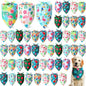 Weewooday 50 Pcs Hawaiian Dog Bandanas Bulk for Dogs Soft Bibs Adjustable Triangle pet Bandana for Small Medium Large Costume(Hawaii Pattern, 19.7 x 13.8 x 13.8 Inch)
