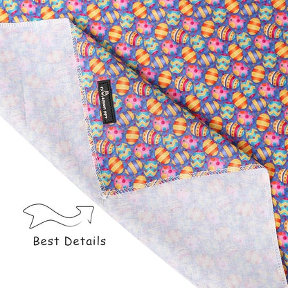 ARING PET Easter Dog Bandanas, Cute Purple Colorful Eggs Pet Bandana Scarf Triangle Bibs for Puppy Small Medium Large Boy Girl Dogs Cats-L