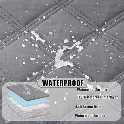 Smiry Waterproof Dog Bed Cover Blanket 40x80, Soft Reversible Pet Blanket, Washable Leakproof Cats Dogs Couch Cover for Sofa, Couch, Furniture, Grey/Light Grey