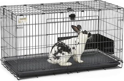 MidWest Homes for Pets Medium Wabbitat Rabbit Cage, Grid Mesh Floor, Removable Tray, Top & Front Door Access, Rust Resistant Finish, No Tools Required